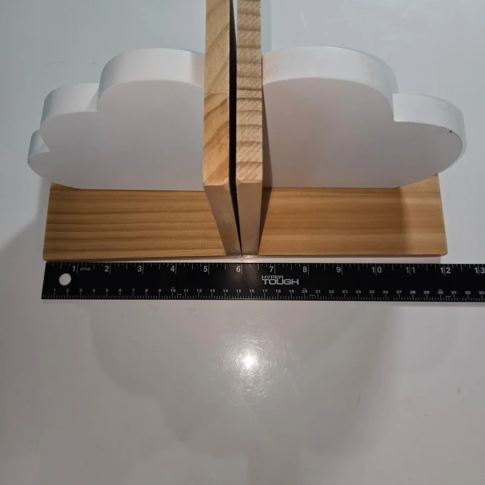Target Cloud Wooden Bookends White Natural Wood Nursery Decor 030029301